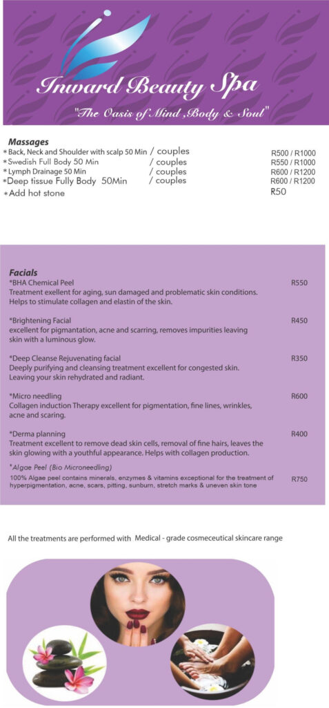 Ascot Spa Menu Page 02